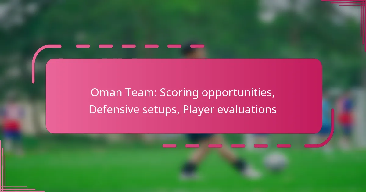 Oman Team: Scoring opportunities, Defensive setups, Player evaluations