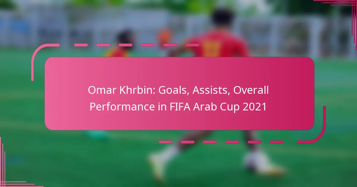 Omar Khrbin: Goals, Assists, Overall Performance in FIFA Arab Cup 2021