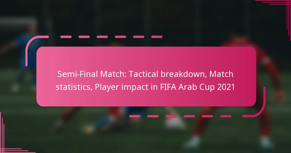Semi-Final Match: Tactical breakdown, Match statistics, Player impact in FIFA Arab Cup 2021