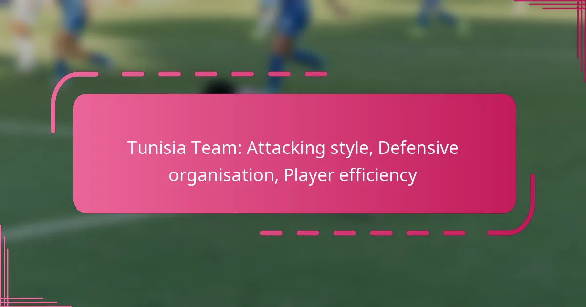 Tunisia Team: Attacking style, Defensive organisation, Player efficiency