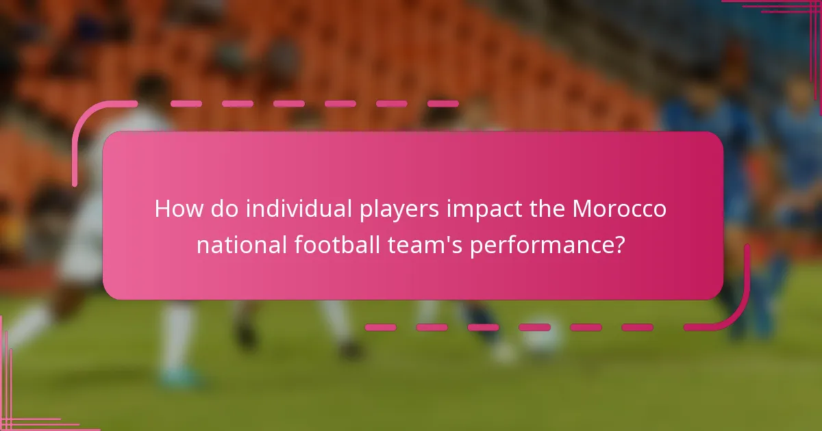 How do individual players impact the Morocco national football team's performance?
