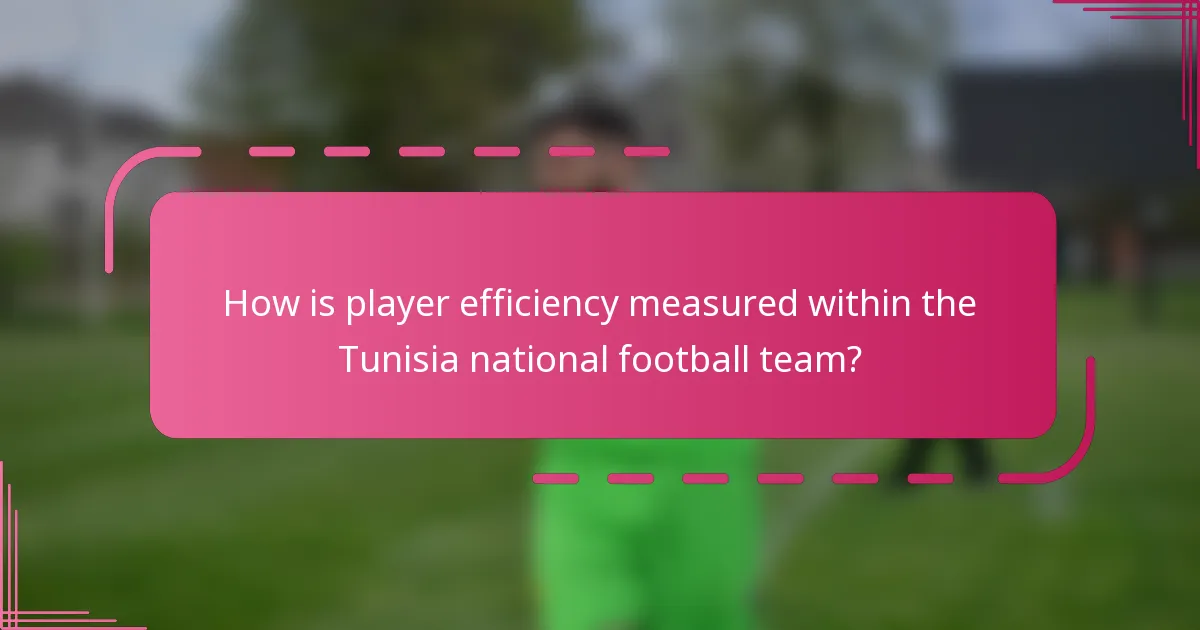 How is player efficiency measured within the Tunisia national football team?