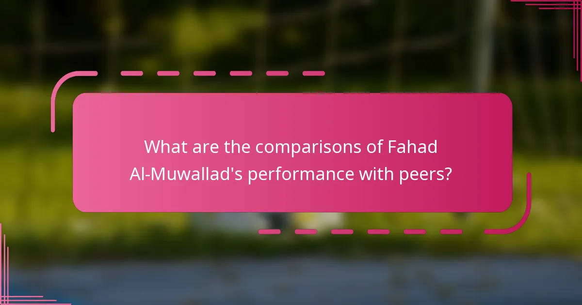 What are the comparisons of Fahad Al-Muwallad's performance with peers?