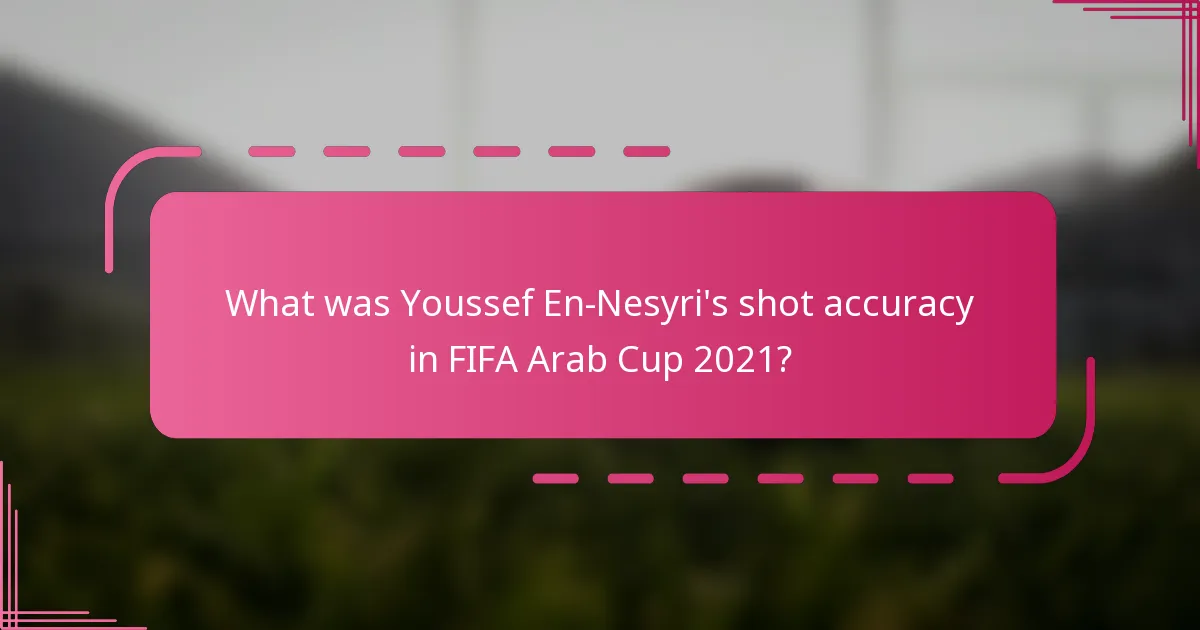 What was Youssef En-Nesyri's shot accuracy in FIFA Arab Cup 2021?