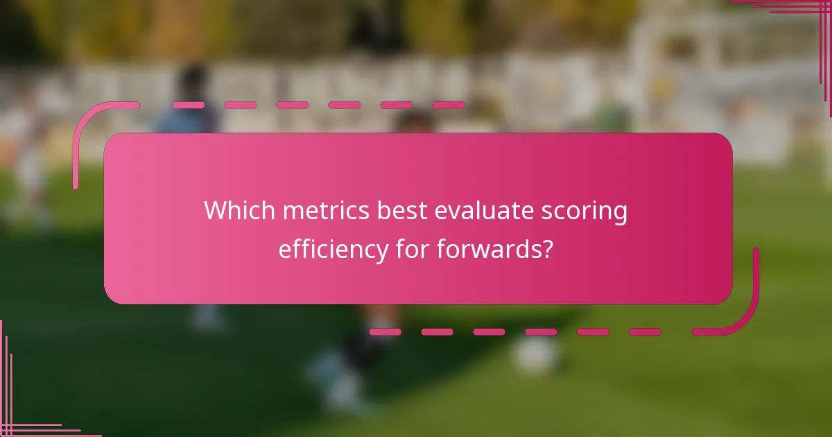Which metrics best evaluate scoring efficiency for forwards?